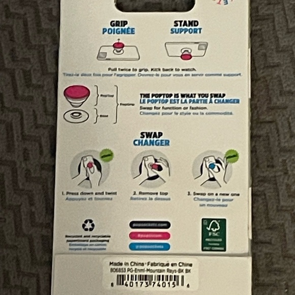 Popsockets Popgrip cell phone grip and stand Premium Mountain Rays - Picture 5 of 5